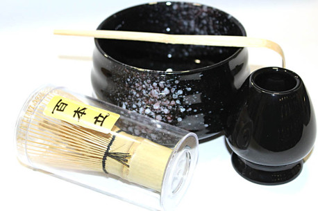 Matcha tea set - complete ceremony kit glossy black