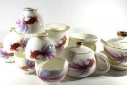 Comprar Juego de té de porcelana china Red Carp - menaje de té