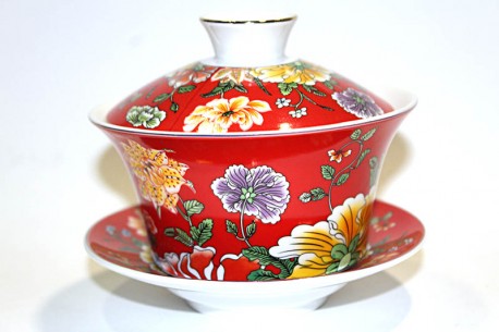 Gaiwan Floral Red 350ml - Buy teaware online